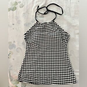 Croft & Barrow Black and White Tankini Top
